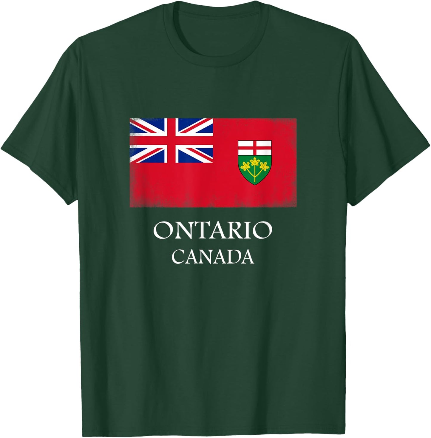 Ontario Canada Flag Province Vintage Canadian Day T-Shirt - T-Shirt | Forest