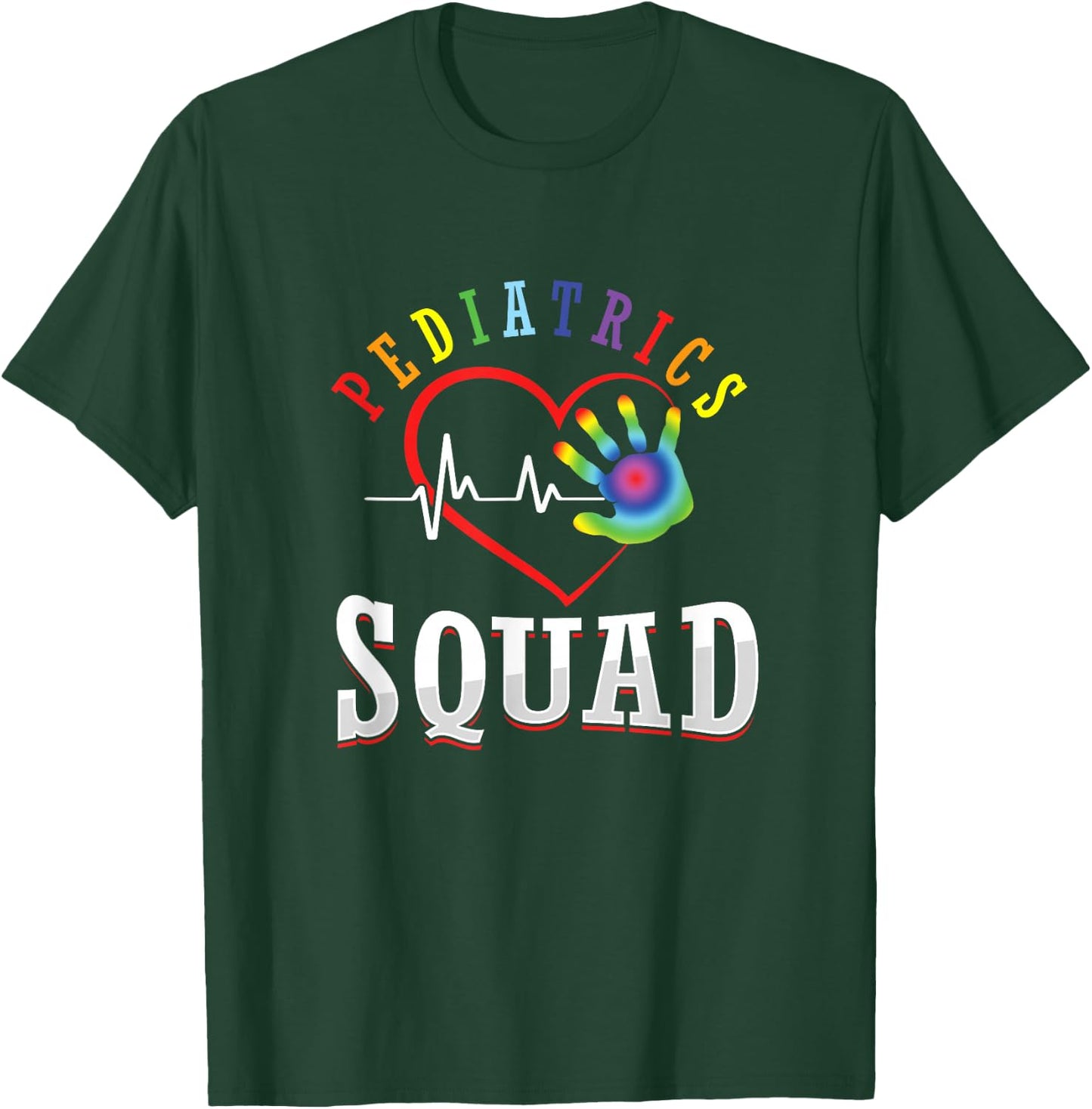 Pediatrics Kader Pediatric Doctor Nurse Paediatrician Pulse T-Shirt - T-Shirt | Forest