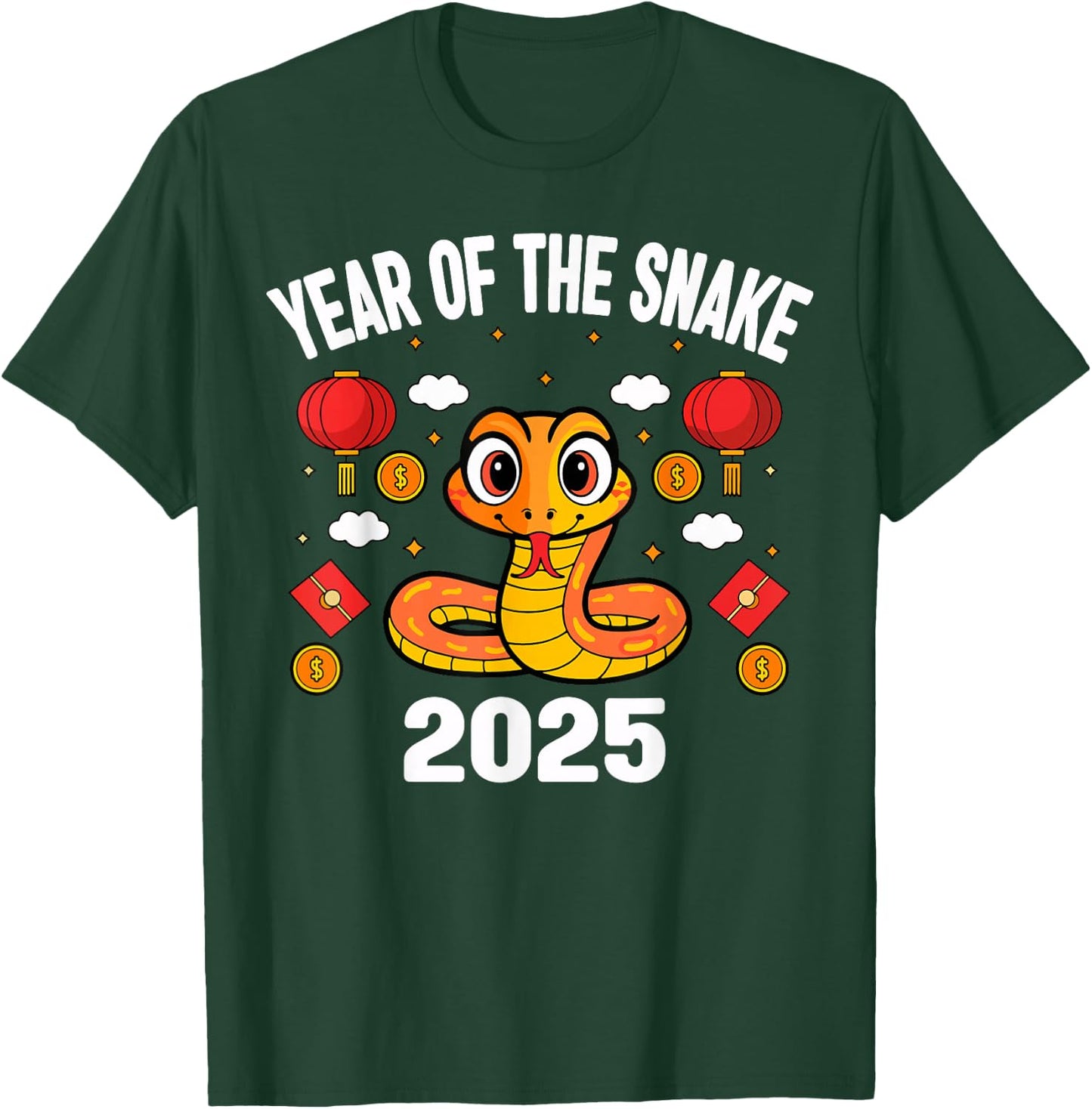 Lunar Chinese New Year of The Snake 2025 Women Kids Boys T-Shirt - T-Shirt | Forest
