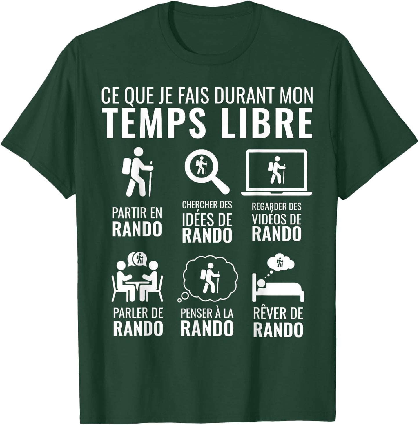 Funny Christmas Gift Mountain Hiking Free Time Hiking , Black, S T-Shirt - T-Shirt | Forest