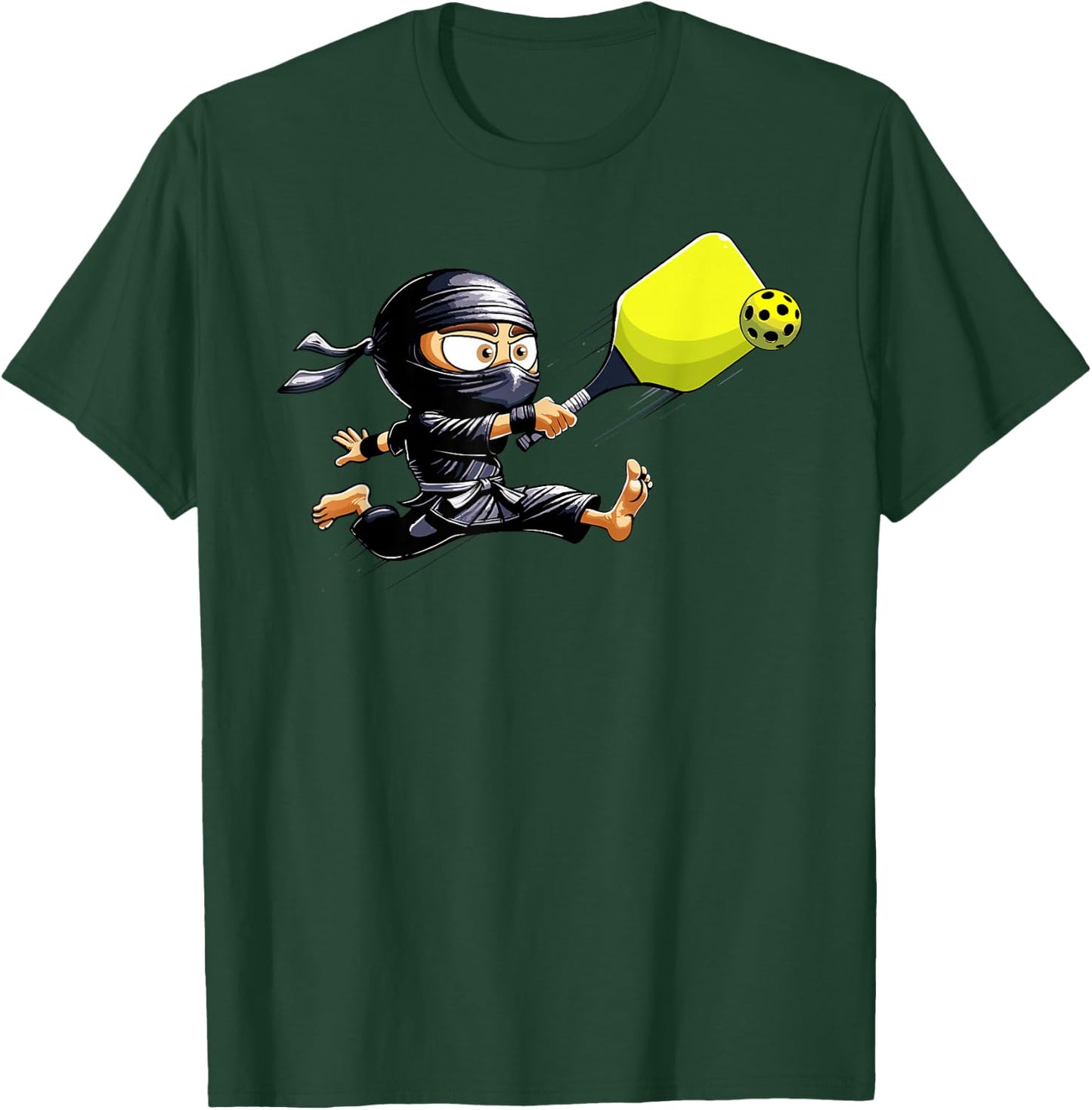 Pickleball Player Ninja T-Shirt - T-Shirt | Forest