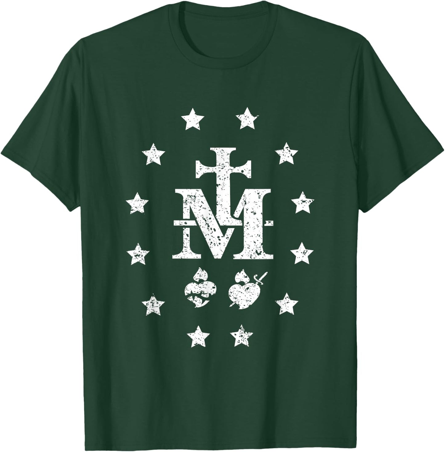 Miraculous Medal Design- Our Lady Blessed Mother Army T-Shirt - T-Shirt | Forest