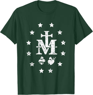 Miraculous Medal Design- Our Lady Blessed Mother Army T-Shirt - T-Shirt | Forest