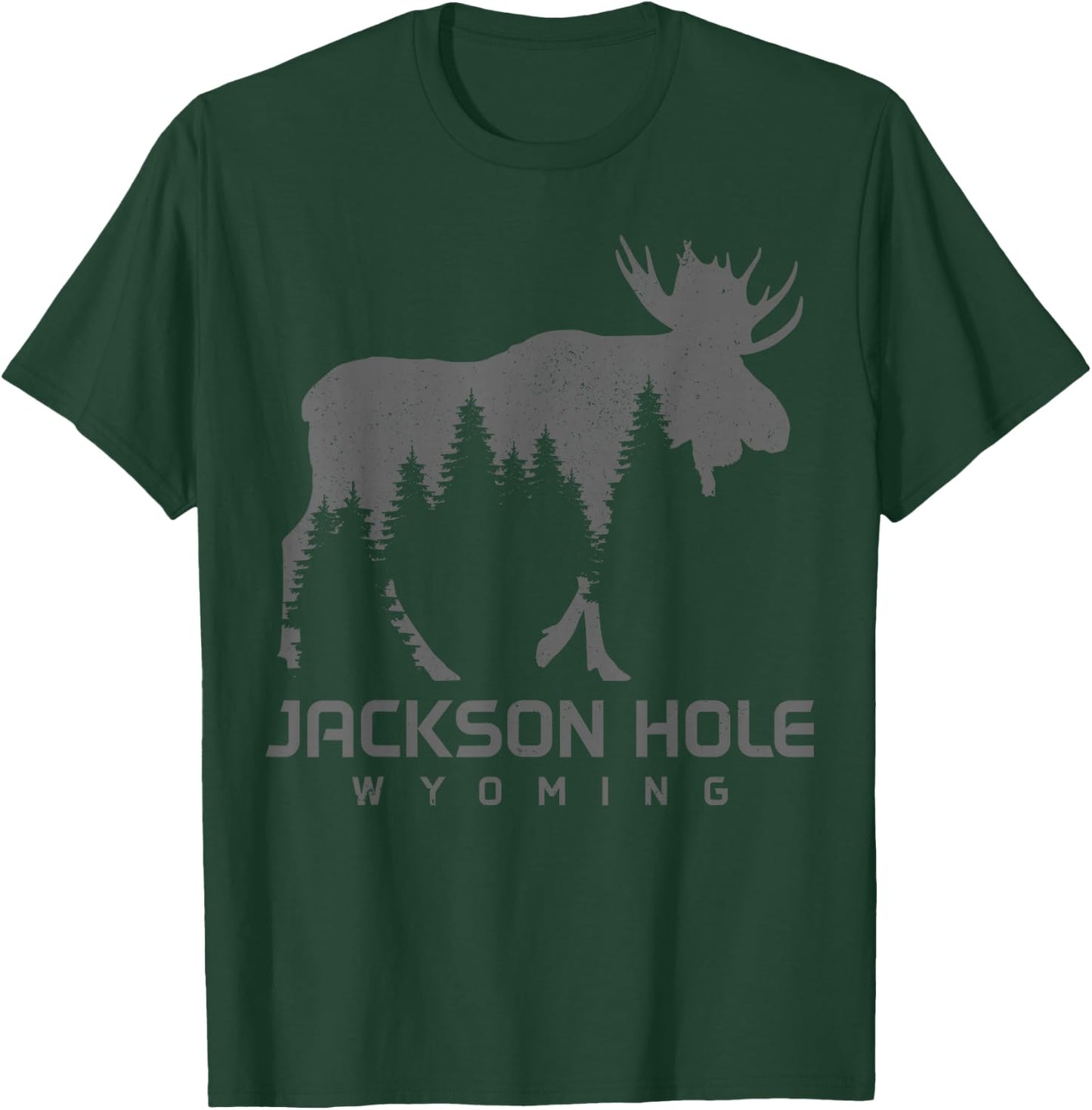 Jackson Hole Wyoming Vintage Moose Souvenir Pride T-Shirt - T-Shirt | Forest
