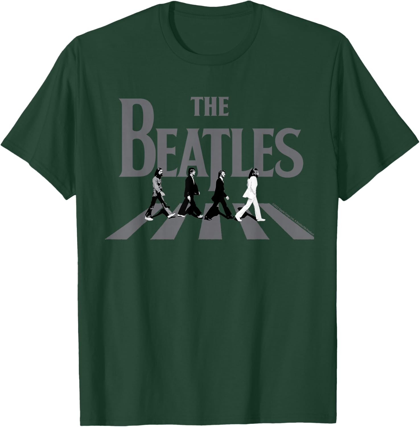 The Beatles Abbey Road Grayscale Album Cover Black Adult Beatles Fans All Ages Short Sleeve S T-Shirt - T-Shirt | Forest