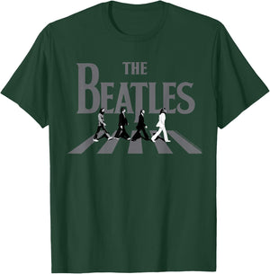 The Beatles Abbey Road Grayscale Album Cover Black Adult Beatles Fans All Ages Short Sleeve S T-Shirt - T-Shirt | Forest