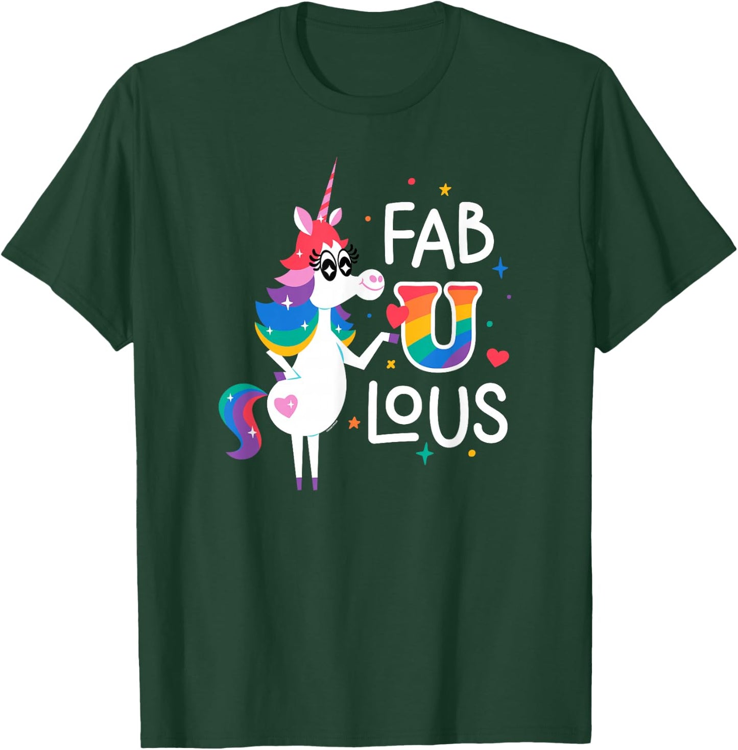Disney & Pixar’s Inside Out Rainbow Unicorn Fab U Lous Pride T-Shirt - T-Shirt | Forest
