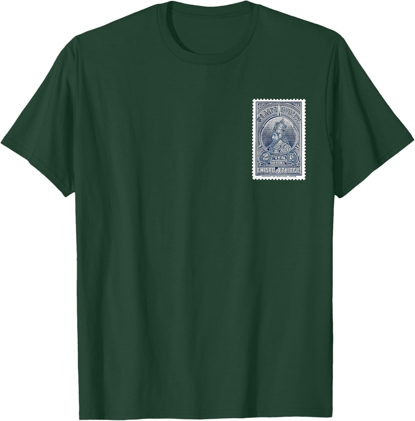 Äthiopischer Kaiser Haile Selassie alte Briefmarkenkunst Juda Rasta T-Shirt - T-Shirt | Forest