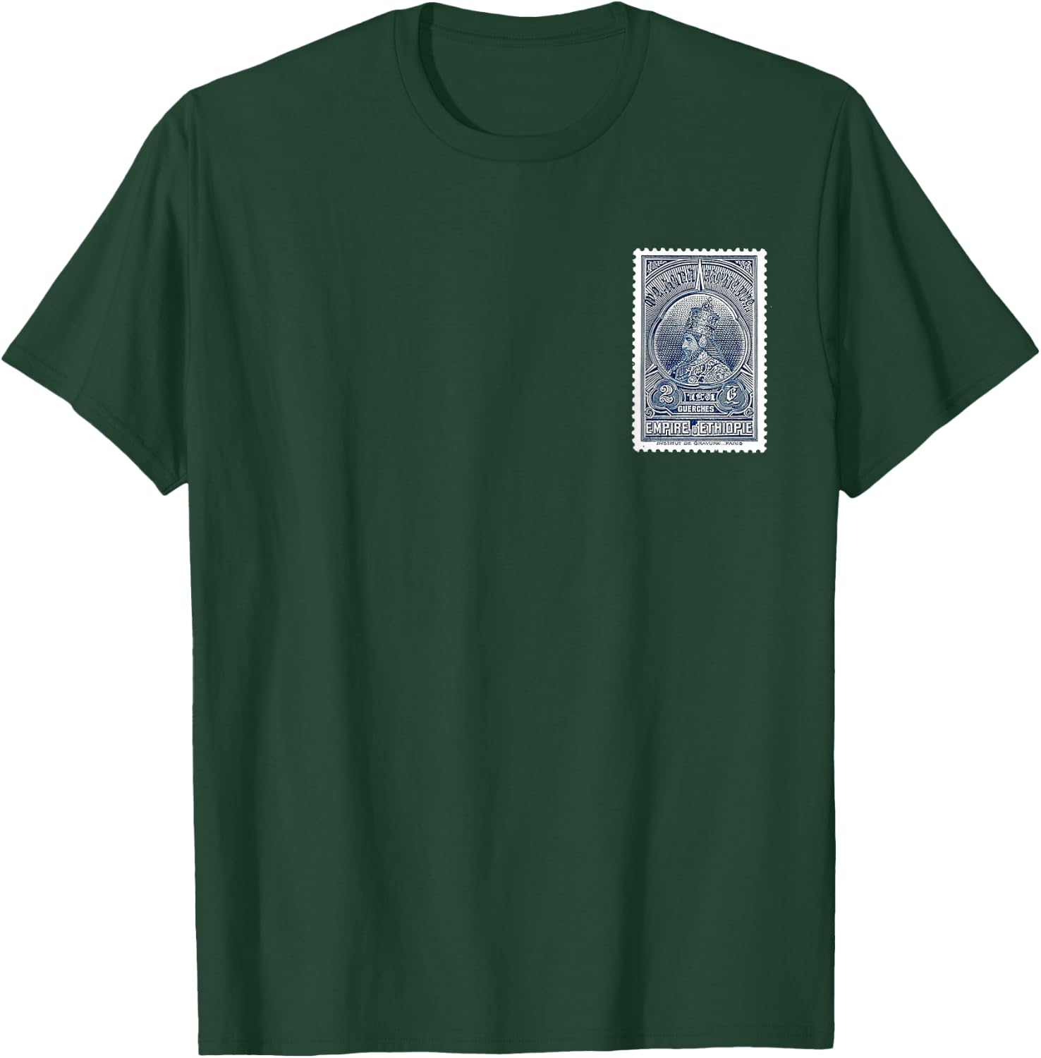 Äthiopischer Kaiser Haile Selassie alte Briefmarkenkunst Juda Rasta T-Shirt - T-Shirt | Forest