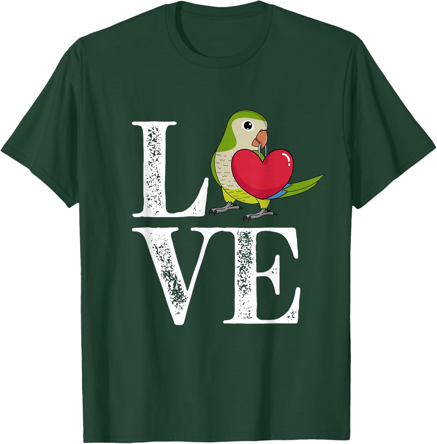 Love Parrot I Green Monk Parakeet Quaker T-Shirt - T-Shirt | Forest
