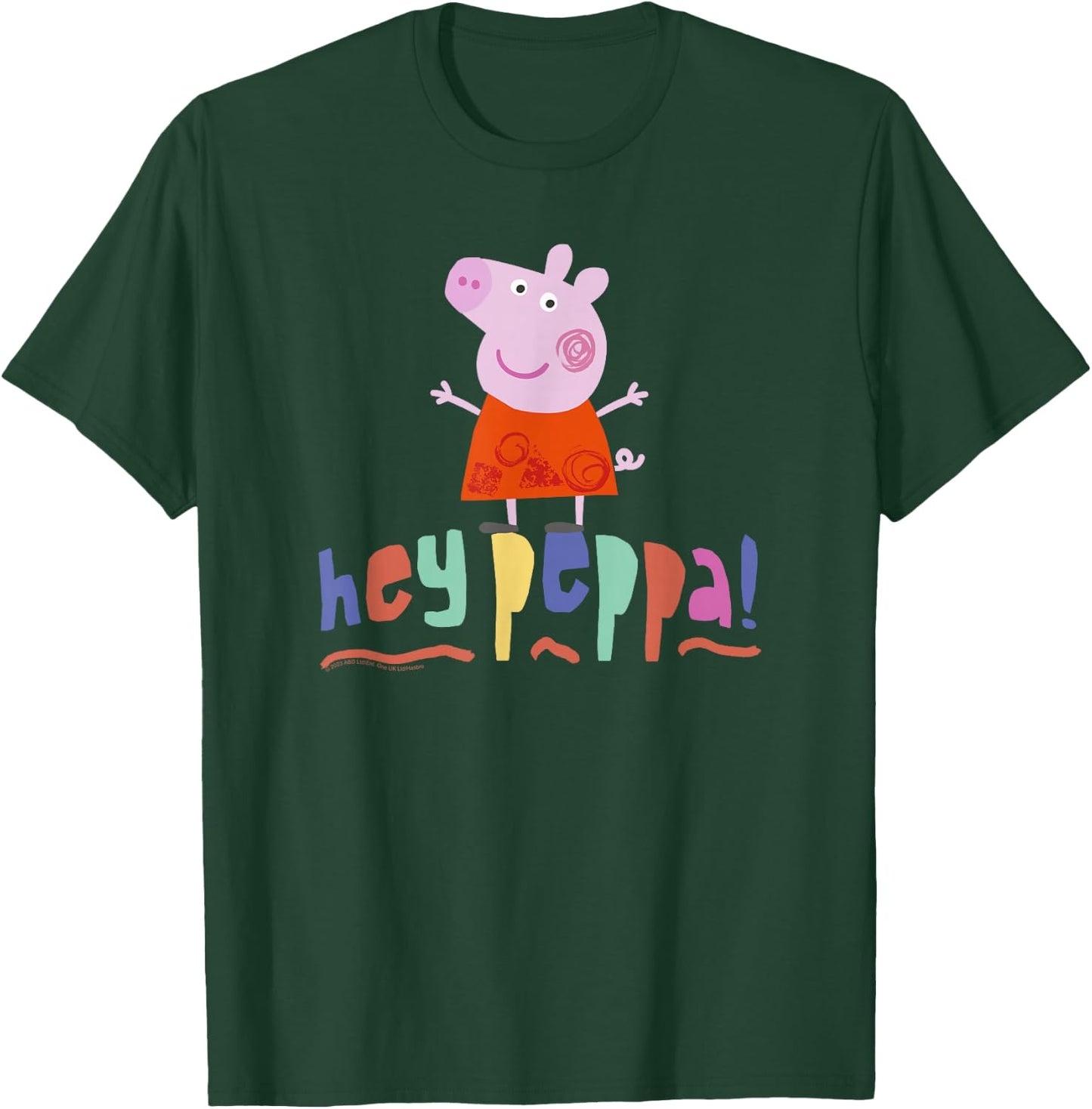 Peppa Pig Hey Peppa! Colorful Text Full Body Portrait T-Shirt - T-Shirt | Forest