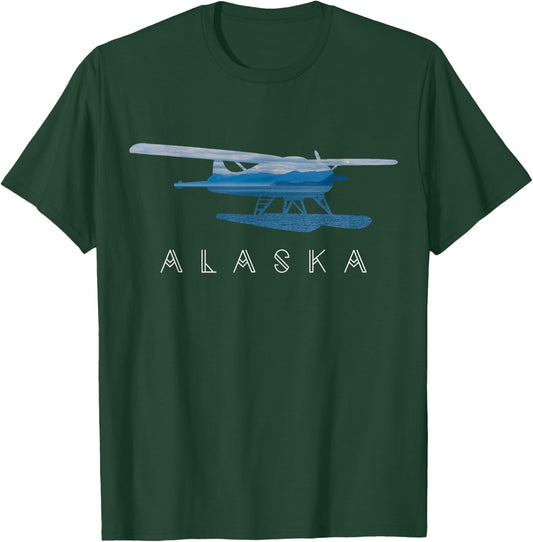 Alaska Sea Plane - Seaplane Pilot - Alaskan Landscape T-Shirt - T-Shirt | Forest
