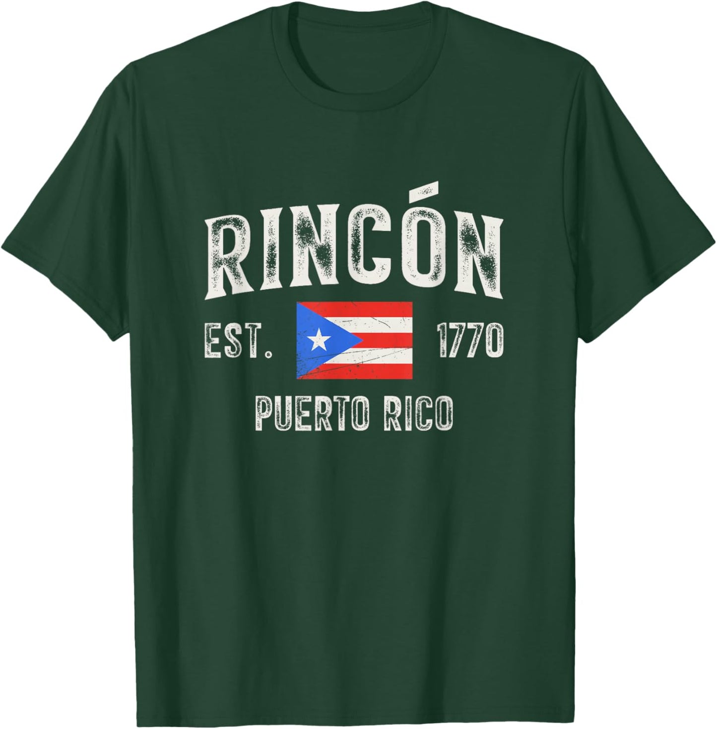 Rincón Puerto Rico 1770, Puerto Rico Flag T-Shirt - T-Shirt | Forest