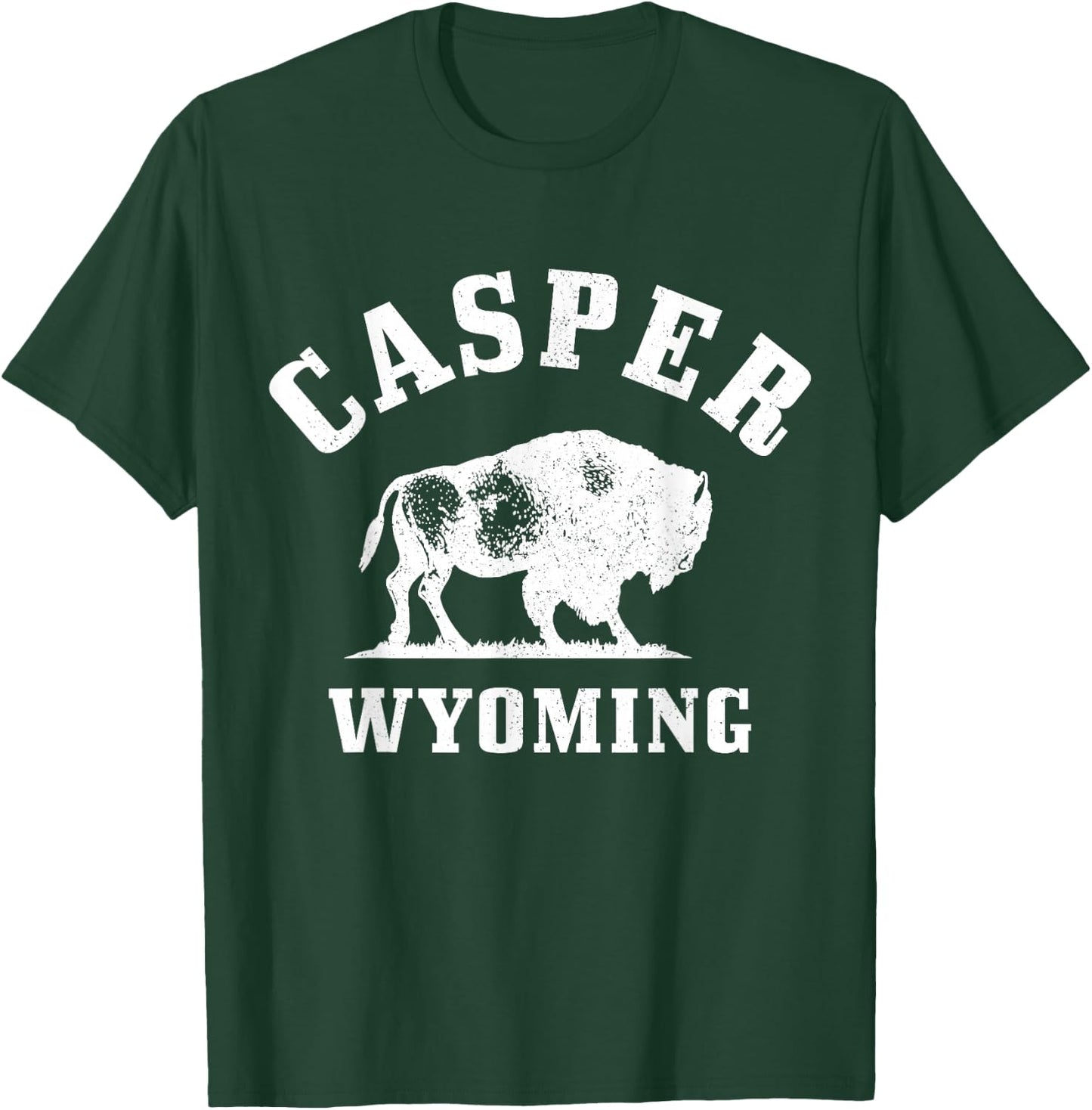 Casper Wyoming Cowboy State Bison Buffalo Vintage Pride T-Shirt - T-Shirt | Forest