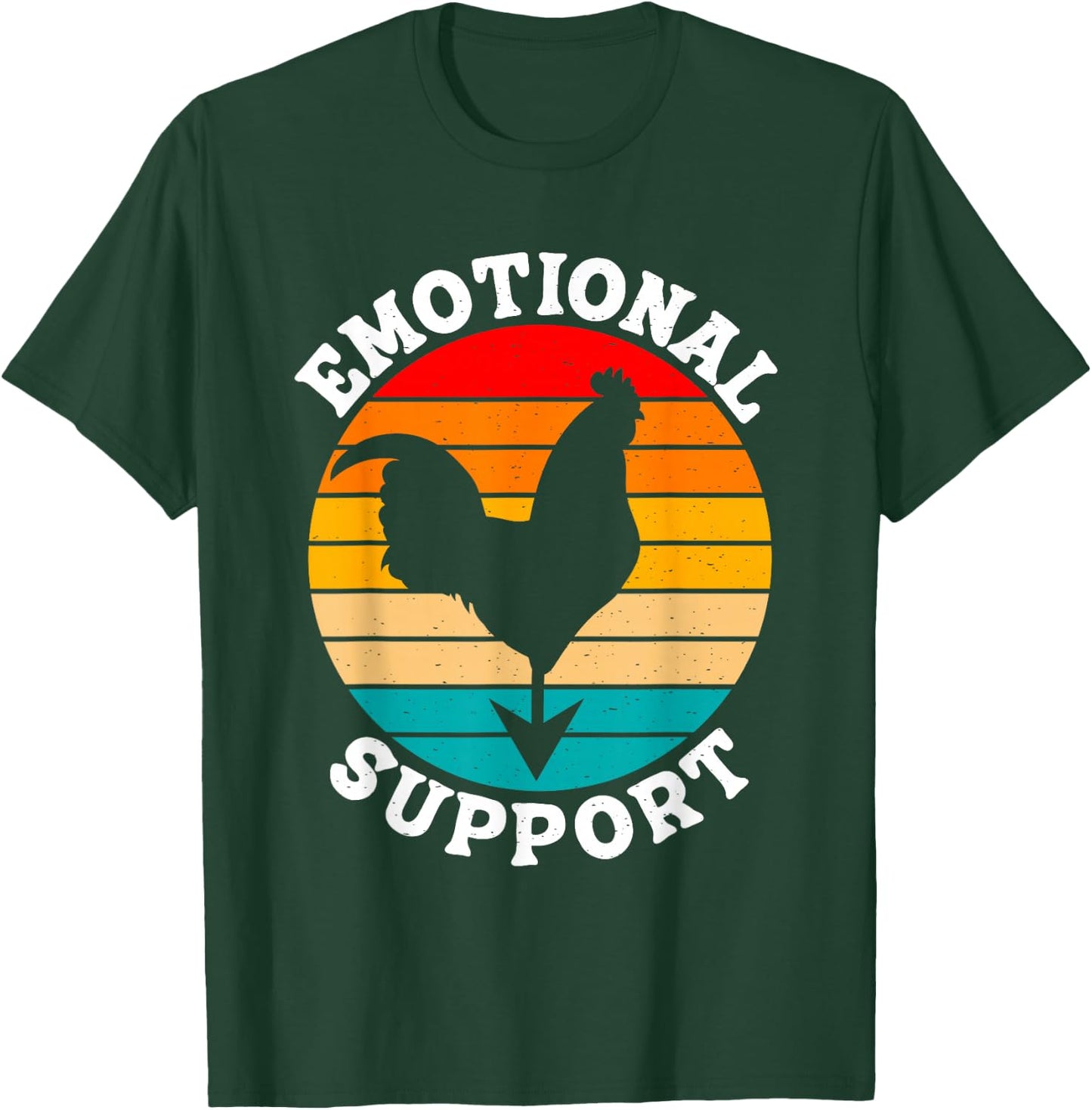 Retro Chicken Emotional Support Cock Fanny Vintage T-Shirt - T-Shirt | Forest