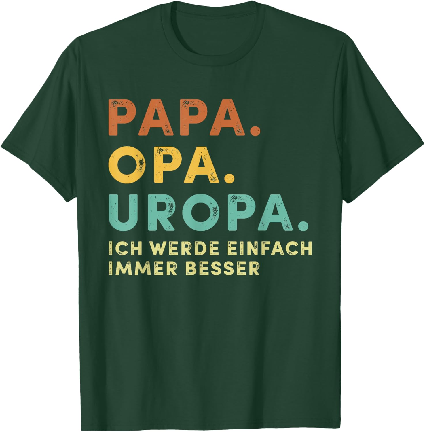 Men's with German Text "Dad Grandpa Uropa" Retro Fur Father's Day Bester Papa aller Zimen, black, s T-Shirt - T-Shirt | Forest