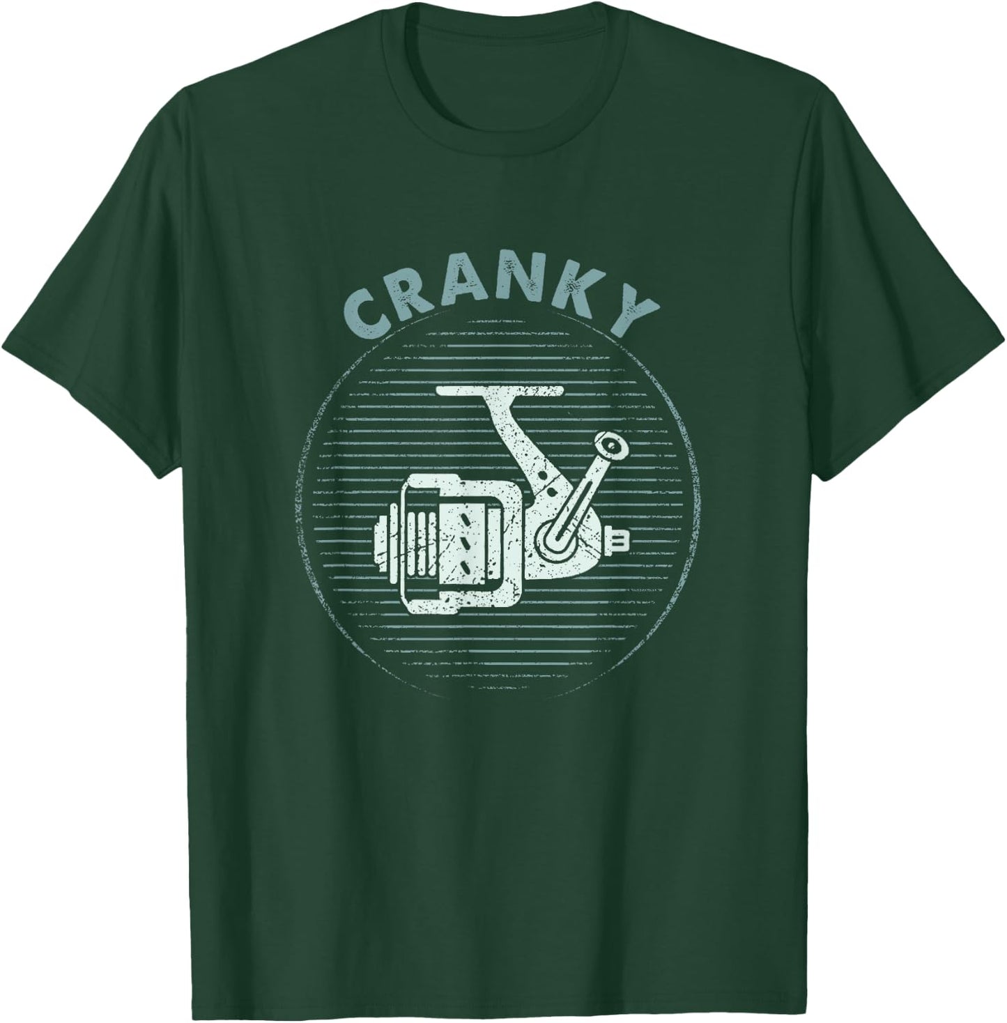 Funny Fishing , Cranky Fishing Reel T-Shirt - T-Shirt | Forest