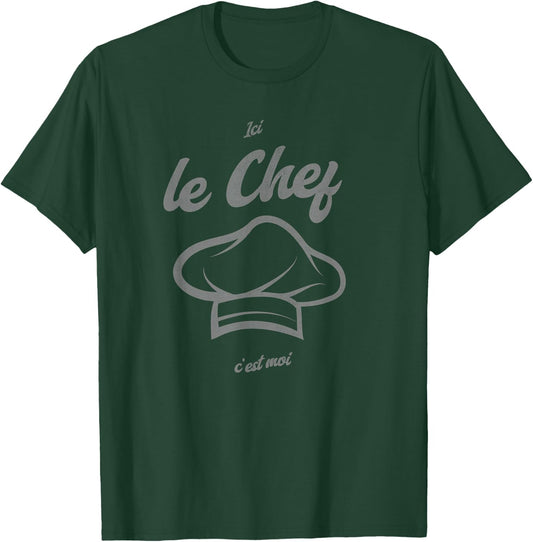 Here the Chef c'est moi , Black, S T-Shirt - T-Shirt | Forest
