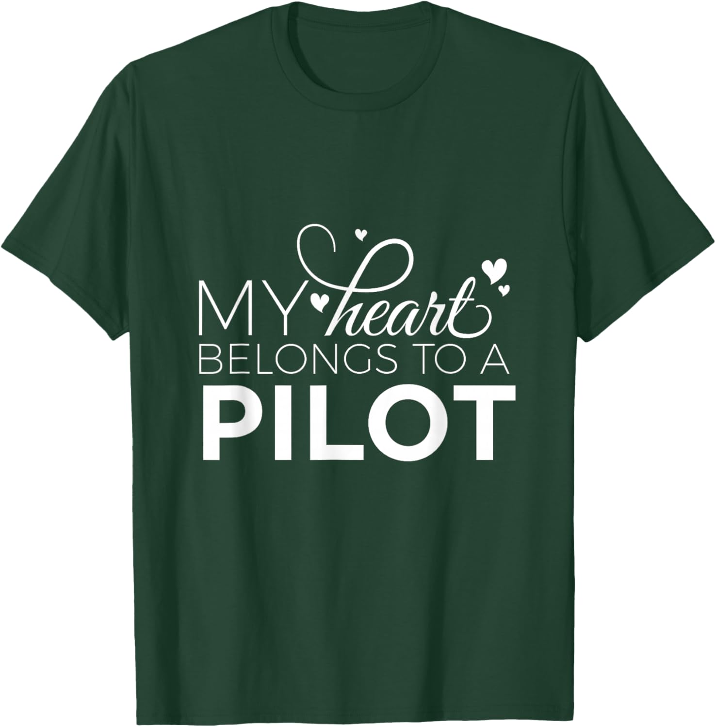 Pilot Wife Shirt- My Heart Belongs to a Pilot, Pilot Gift 3XL Navy T-Shirt - T-Shirt | Forest