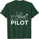 Pilot Wife Shirt- My Heart Belongs to a Pilot, Pilot Gift 3XL Navy T-Shirt - T-Shirt | Forest