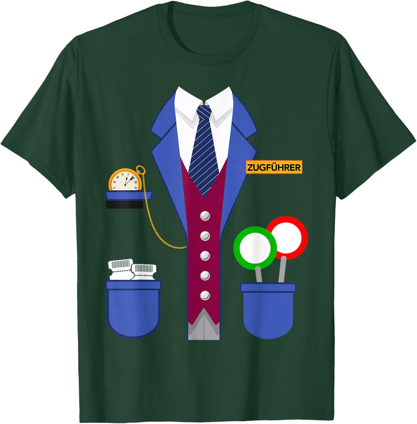 Train Guide Schaffner Train Costume for Carnival Fancy Dress , black T-Shirt - T-Shirt | Forest