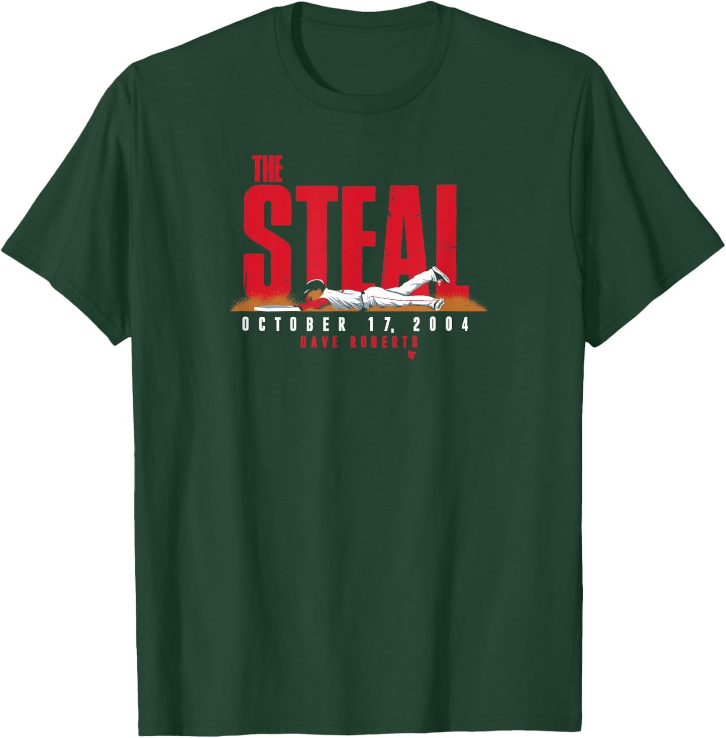 Dave Roberts: The Steal - Boston Baseball T-Shirt - T-Shirt | Forest