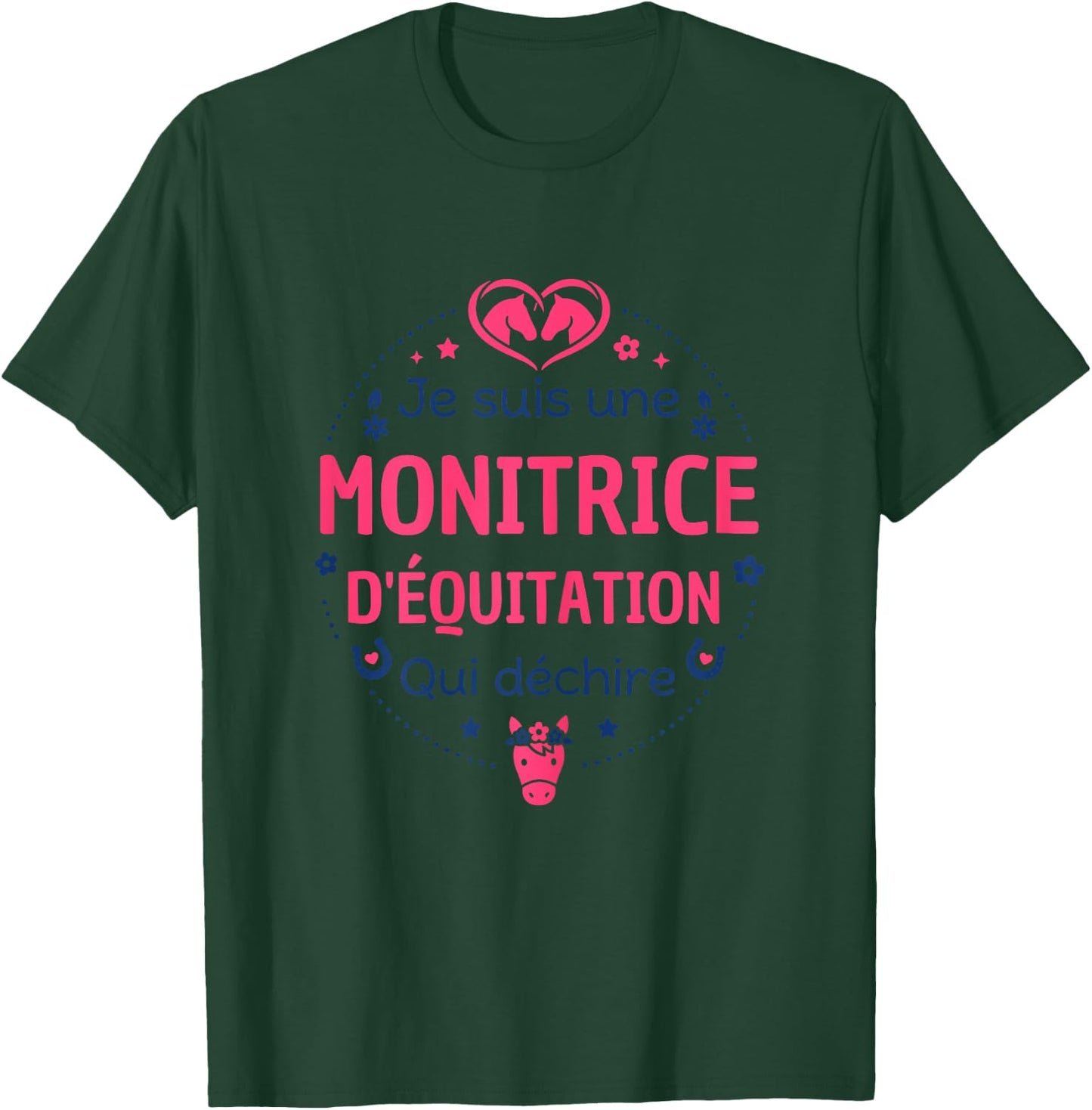 Club équestre Cheval Humour Super monitrice d'Équitation T-Shirt - T-Shirt | Forest