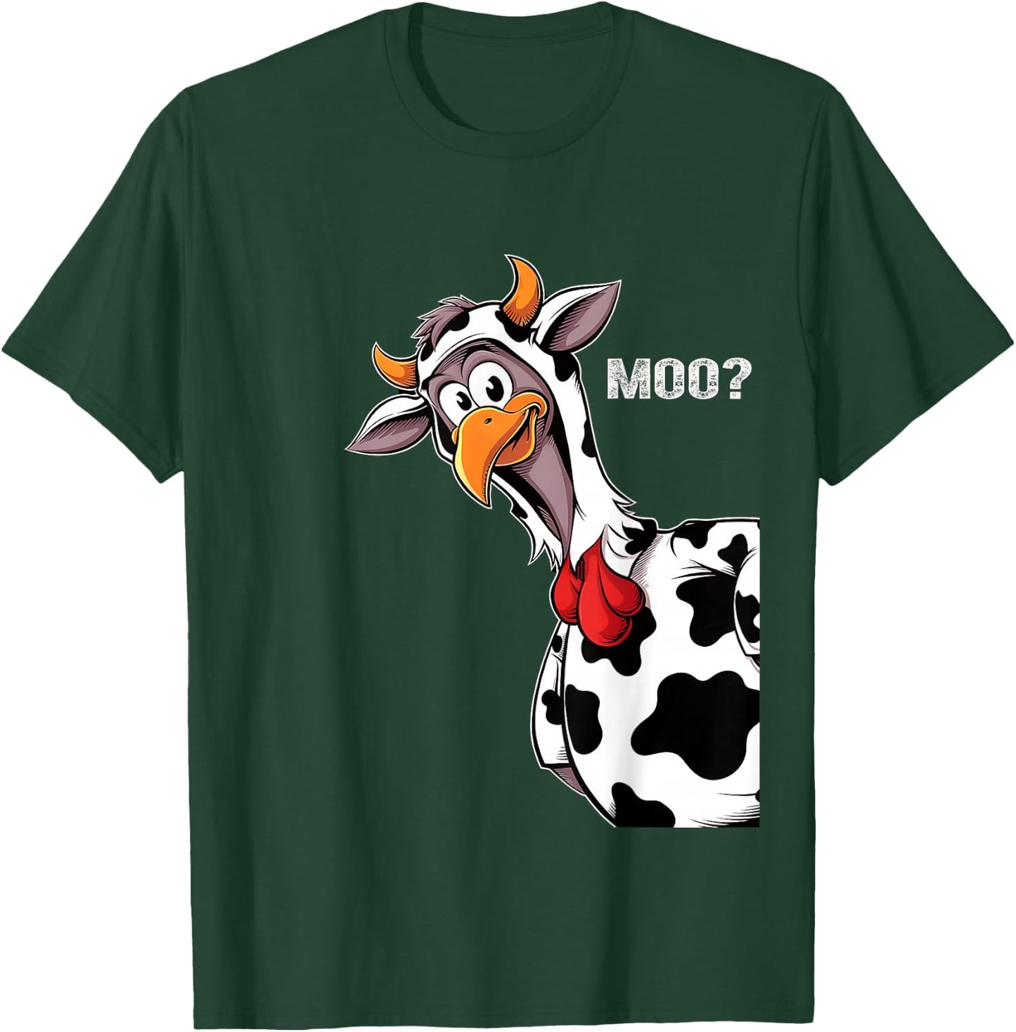 Turkey Moo Funny Thanksgiving Turkey Dressed As A Cow T-Shirt - T-Shirt | Forest