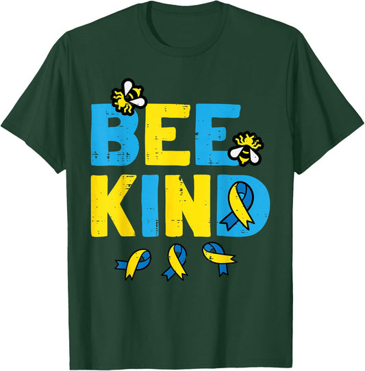 Down Syndrome Awareness Bee Kind Trisomy 21 Men Women Kids T-Shirt - T-Shirt | Forest