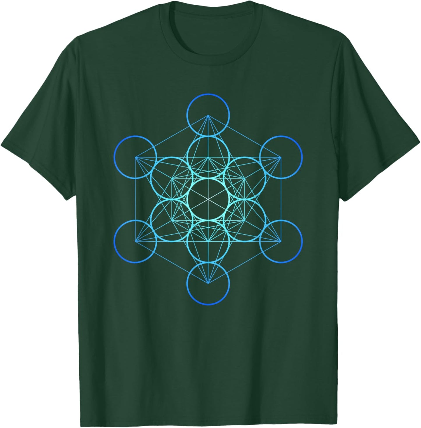 Indigo Metatron's Cube, Sacred Geometry T-Shirt - T-Shirt | Forest