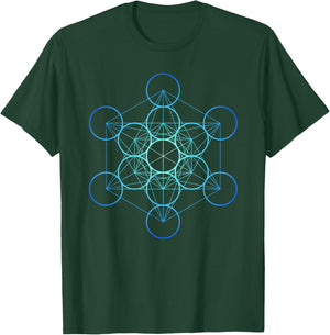 Indigo Metatron's Cube, Sacred Geometry T-Shirt - T-Shirt | Forest