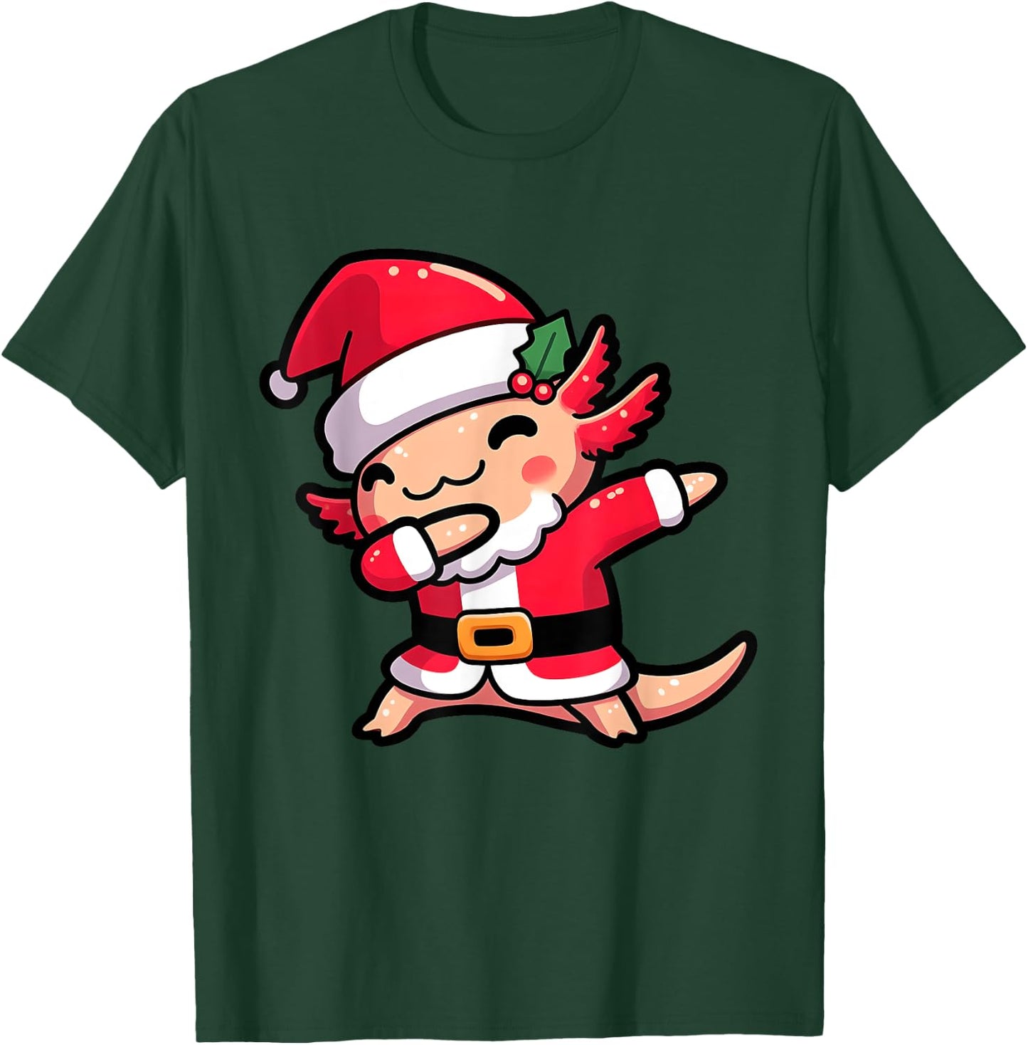 Axolotl Dabbing Santa Claus Christmas Family Matching Pajama T-Shirt - T-Shirt | Forest