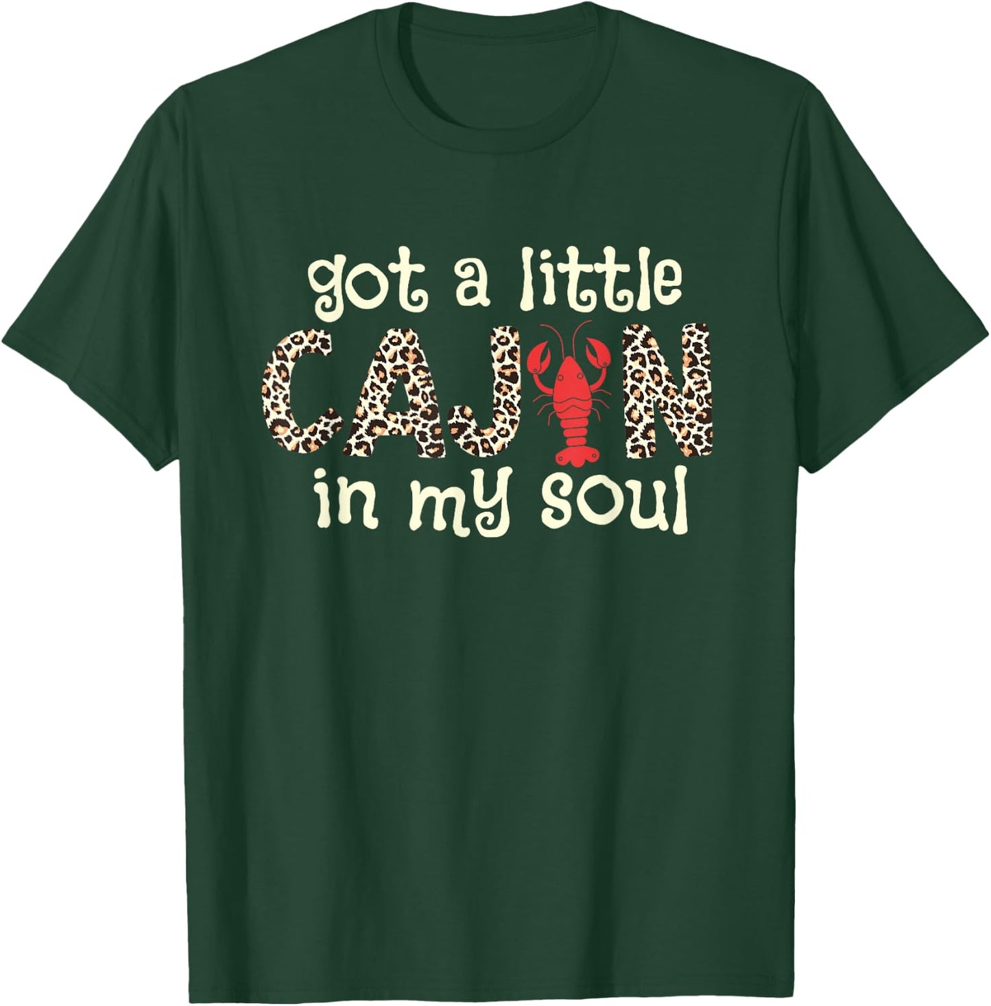 Funny Crawfish Little Cajun Boil Crayfish Leopard Women Girl T-Shirt - T-Shirt | Forest
