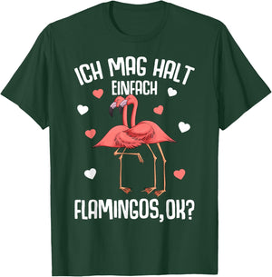 Ich mag halt Flamingos Children's Women's Girls' Flamingo , black T-Shirt - T-Shirt | Forest