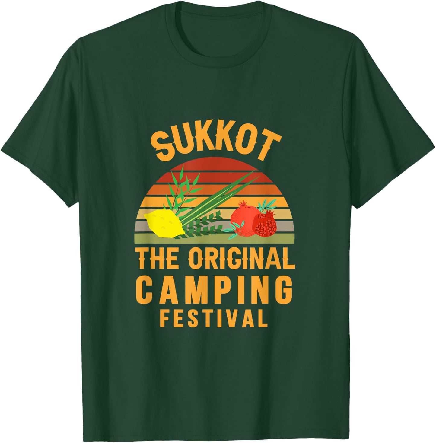 Sukkot The Original Camping Festival Sukkah Lulav Etrog T-Shirt - T-Shirt | Forest