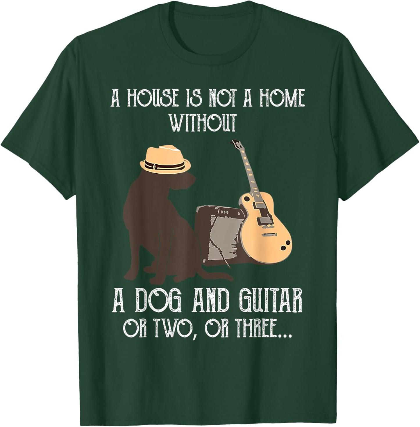 A house is not a home without a dog and guitar or two Women T-Shirt - T-Shirt | Forest