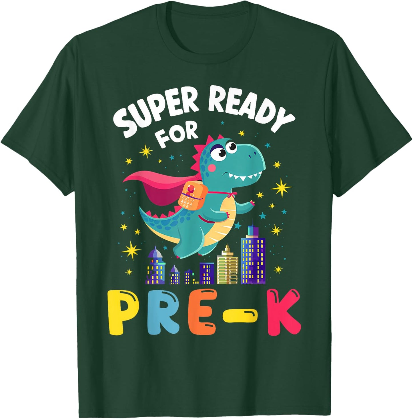 First Day Pre-K Back To School Dinosaur T-Shirt - T-Shirt | Forest