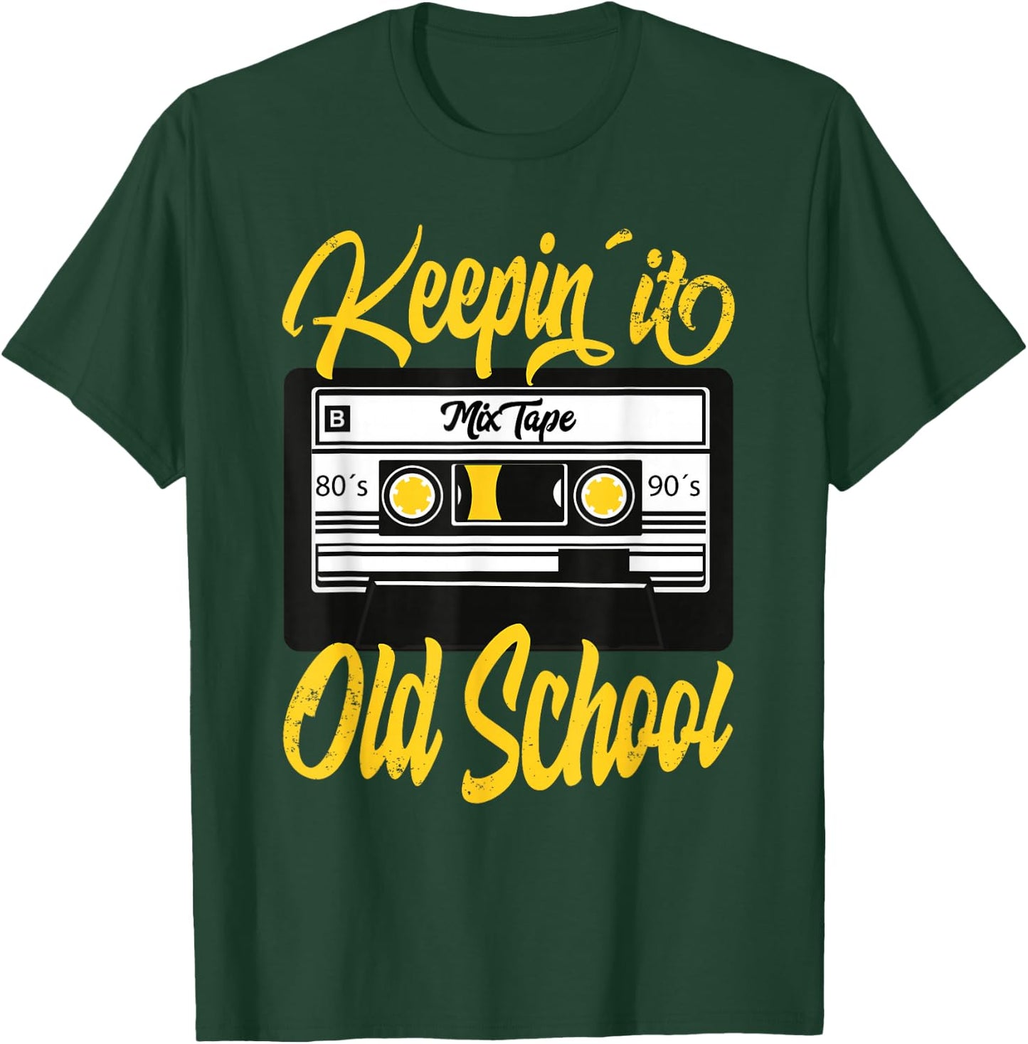 Keeping it Old School Retro Vintage 80s 90s Cassette Tape T-Shirt - T-Shirt | Forest
