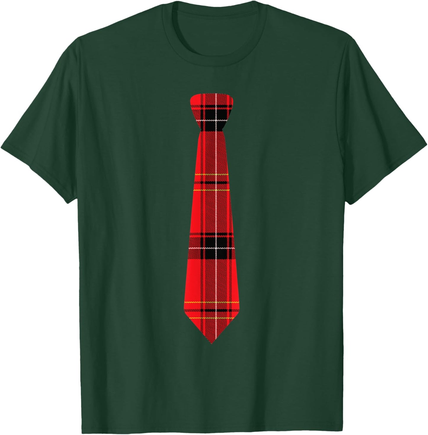 Novelty Red Plaid Necktie Design T-Shirt - T-Shirt | Forest