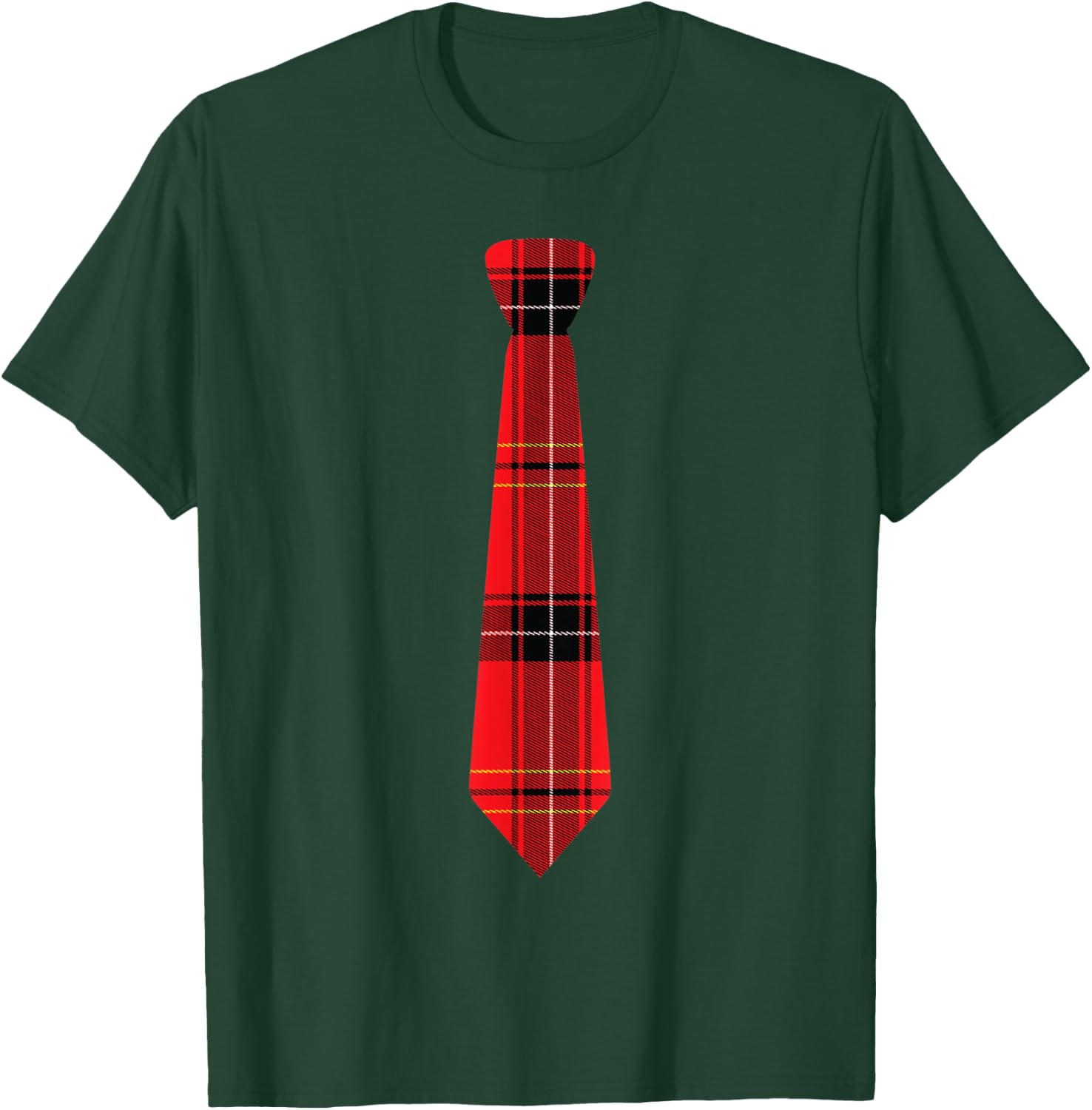 Novelty Red Plaid Necktie Design T-Shirt - T-Shirt | Forest