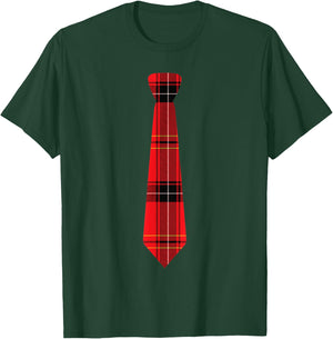 Novelty Red Plaid Necktie Design T-Shirt - T-Shirt | Forest