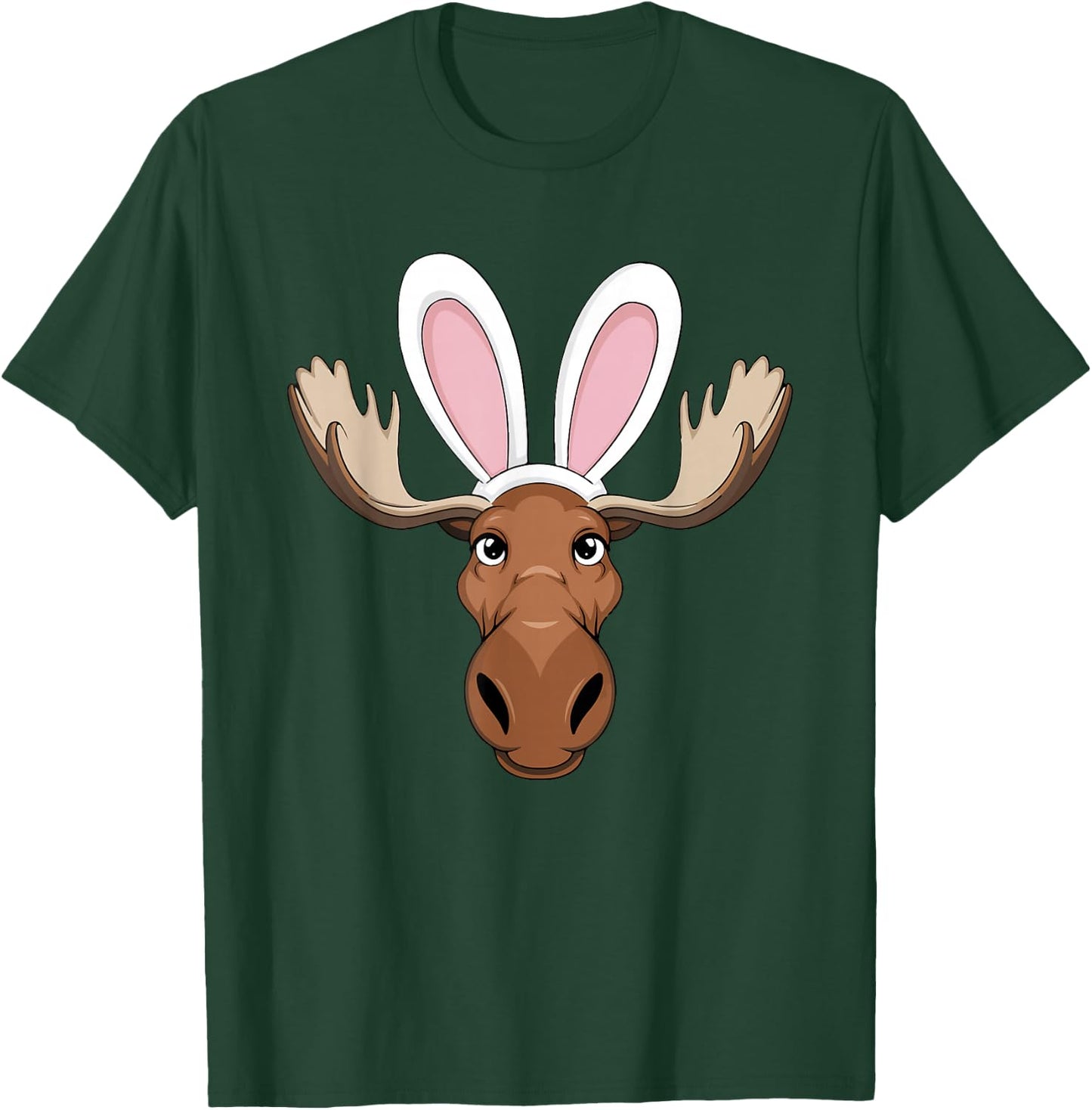 Moose with Bunny Ears Funny Easter Kids Boys Girls & Adults T-Shirt - T-Shirt | Forest