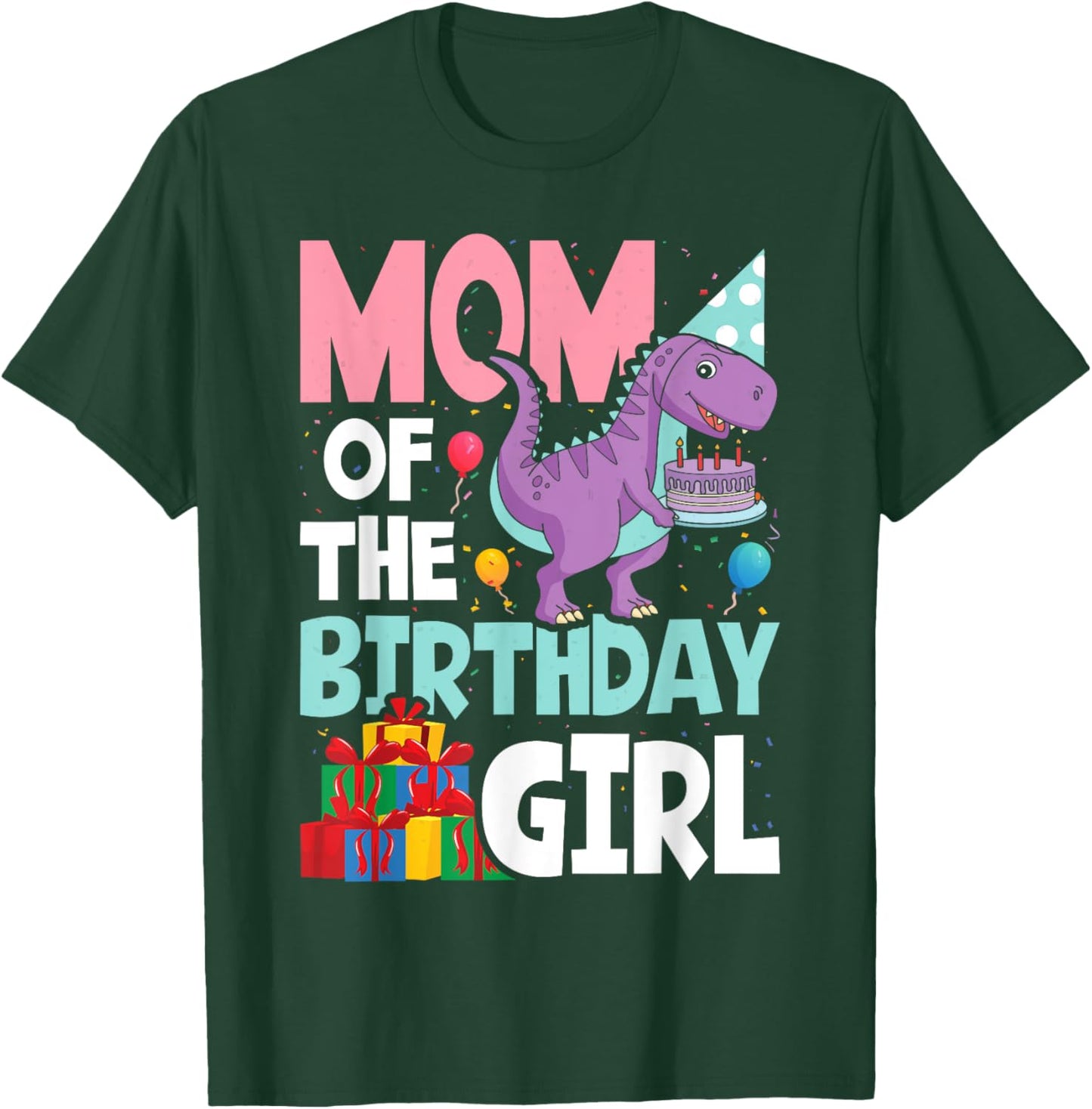 Mom of The Birthday For Girl Saurus Rex Dinosaur Party T-Shirt - T-Shirt | Forest