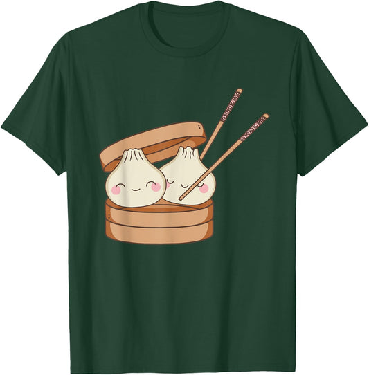 Funny Dim Sum Foodie Dumpling Lover Steamed Asian Food T-Shirt - T-Shirt | Forest