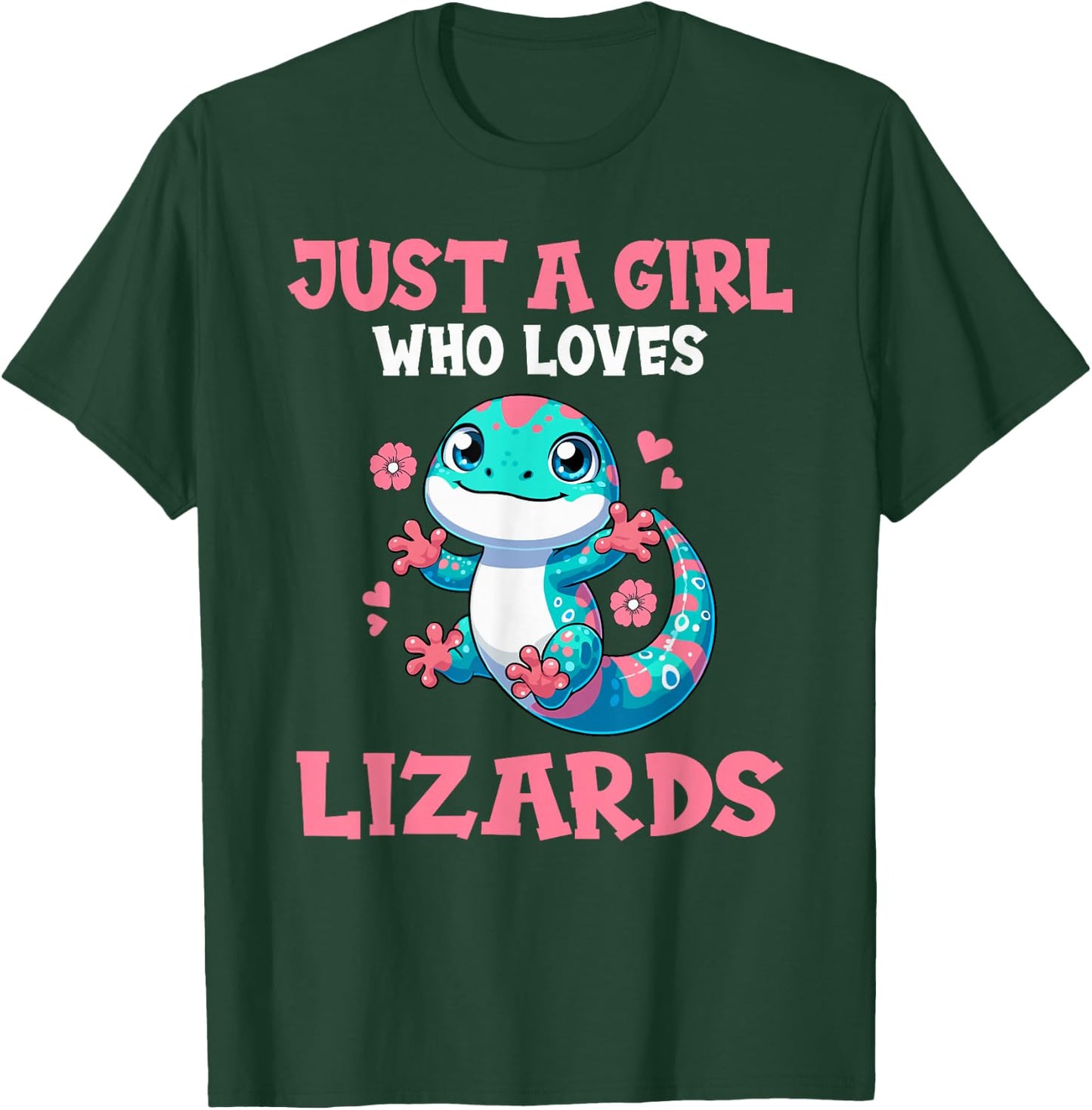 Just A Girl Who Loves Lizards Cute Lizard Girl T-Shirt - T-Shirt | Forest