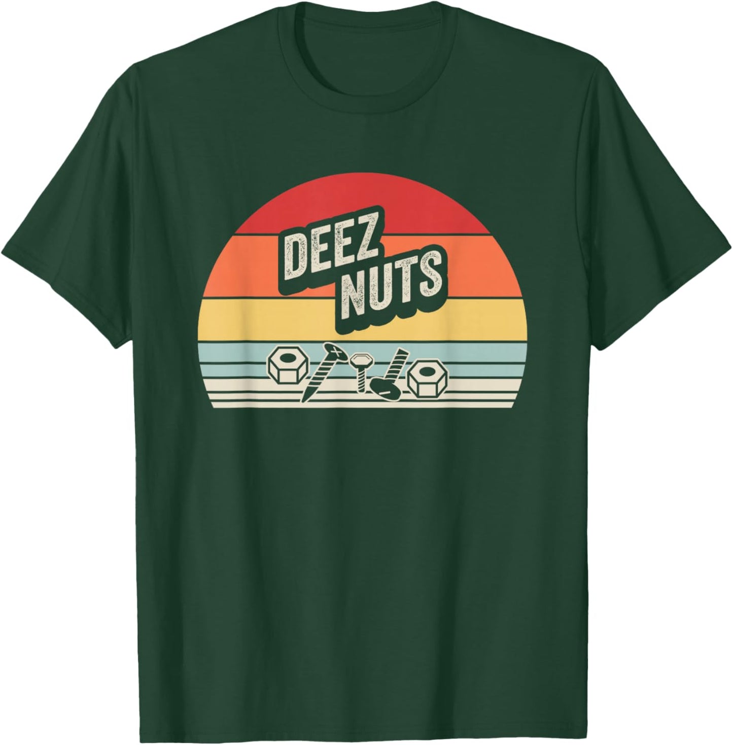 Deez Nuts Funny Retro Vintage Sunset Graphic T-Shirt - T-Shirt | Forest