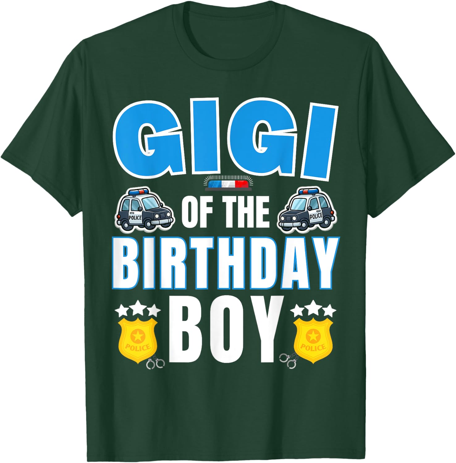 Gigi of the Birthday Boy Policeman Police Officer Bday Party T-Shirt - T-Shirt | Forest