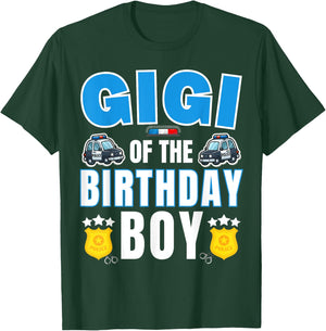 Gigi of the Birthday Boy Policeman Police Officer Bday Party T-Shirt - T-Shirt | Forest