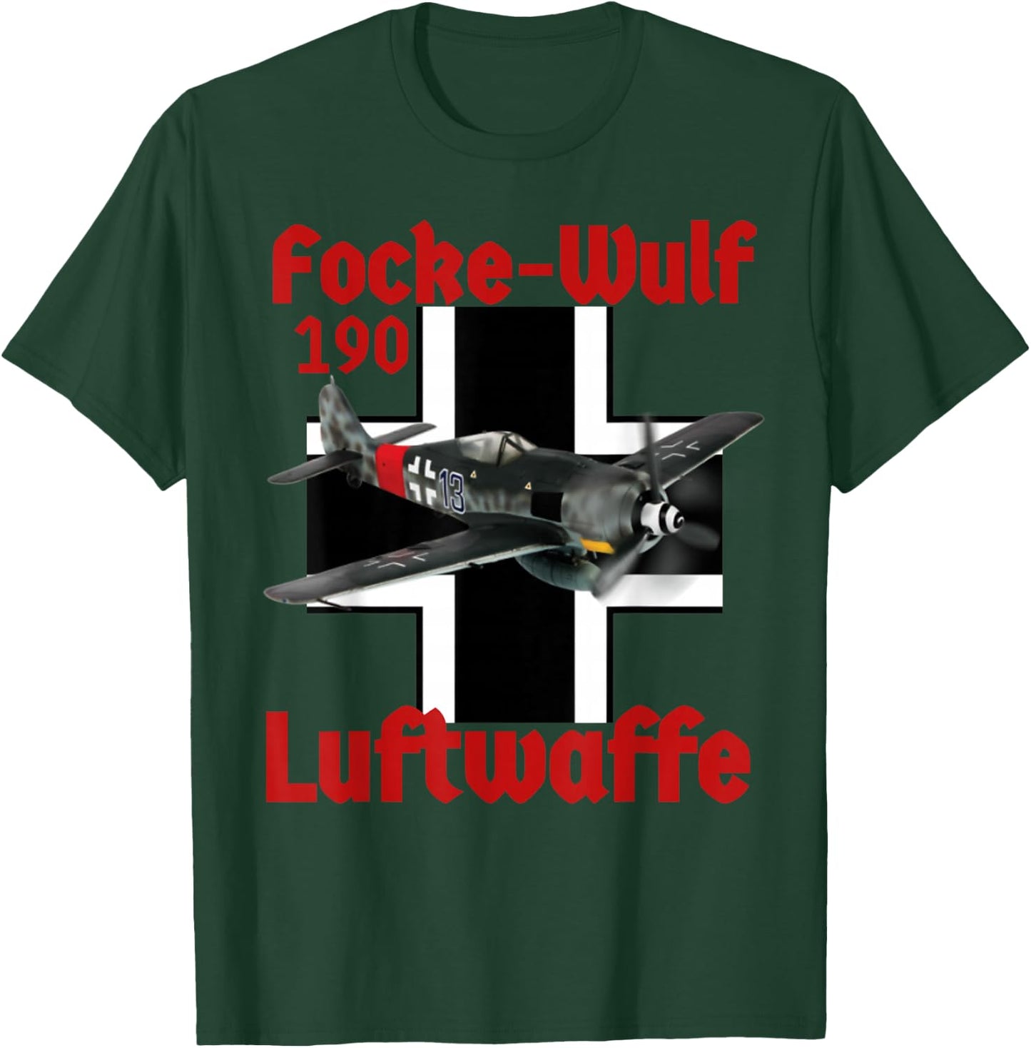 Great Aviation . German Luftwaffe F/W 190. T-Shirt - T-Shirt | Forest