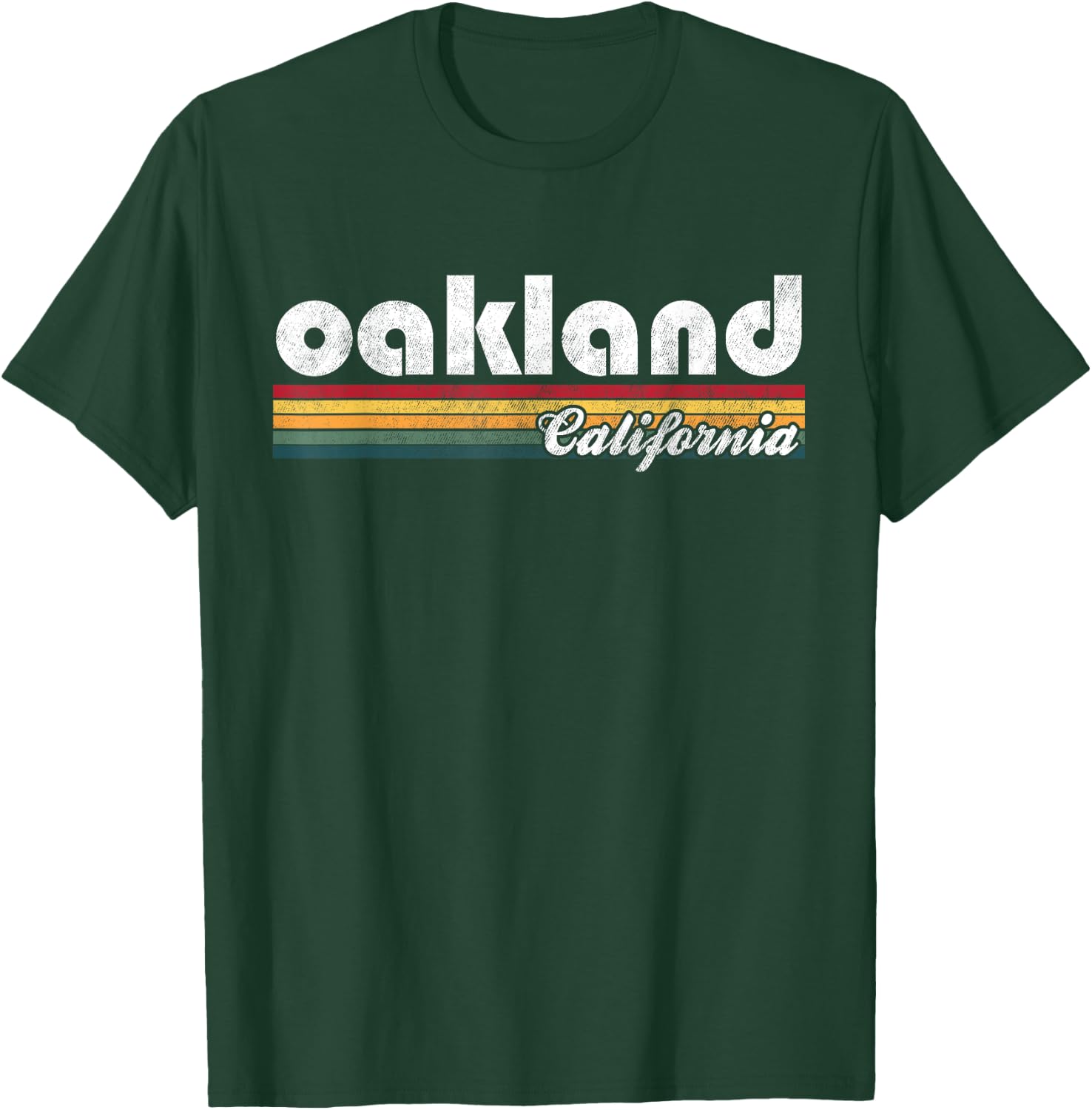 Oakland California Vintage 70's 80's Retro Style Men Women T-Shirt - T-Shirt | Forest